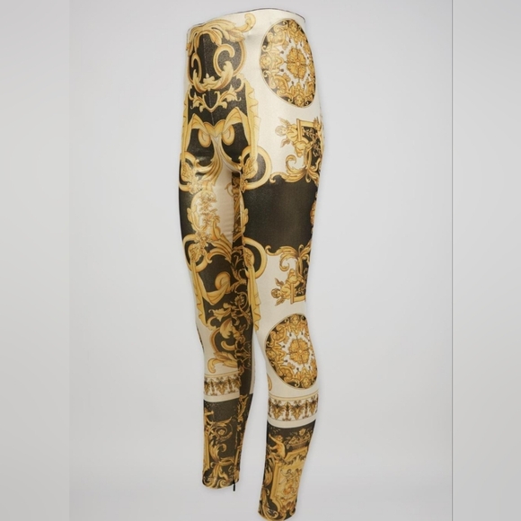 Versace 2018 Runway Gold and Black Baroque SS 1992 Tribute Leggings - Picture 5 of 17